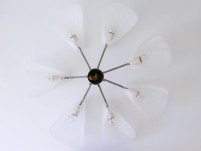 Lovely Mid Century Modern Seven Armed Chandelier or Pendant Lamp Germany 1950s