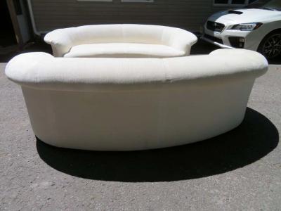 Lovely Pair of Kidney Shaped Curved Sofa Mid Century Modern