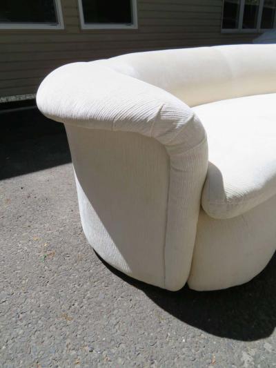 Lovely Pair of Kidney Shaped Curved Sofa Mid Century Modern