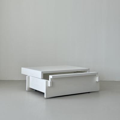 Low table with interior storage probably produced in Belgium 1970s