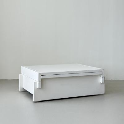 Low table with interior storage probably produced in Belgium 1970s