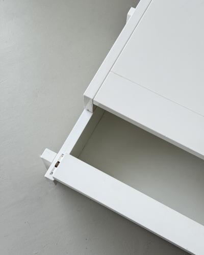 Low table with interior storage probably produced in Belgium 1970s