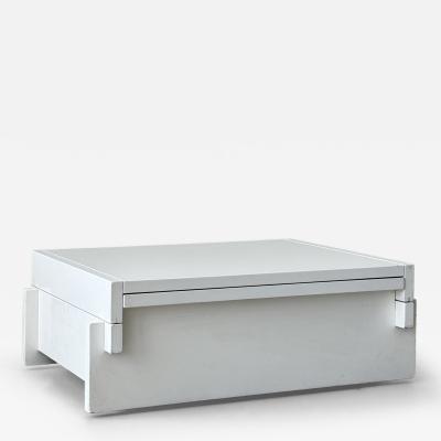 Low table with interior storage probably produced in Belgium 1970s