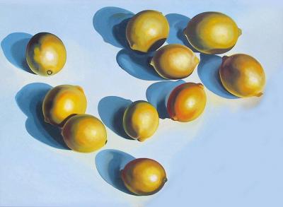Lowell Blair Nesbitt Ten Lemons on Blue
