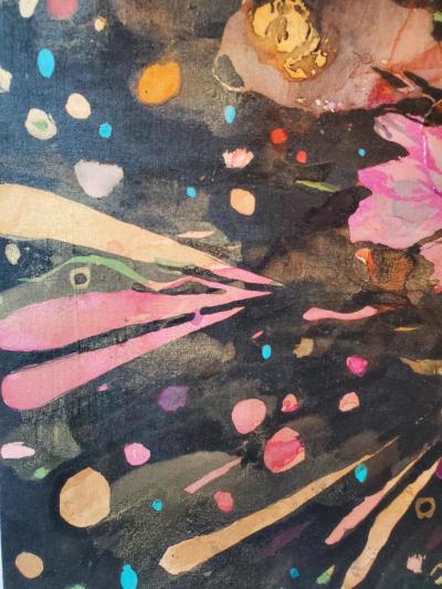 Lowell Boyers Nectar 2025 A Large Black And MultiColor Abstract Painting by Lowell Boyers