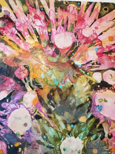 Lowell Boyers Nectar 2025 A Large Black And MultiColor Abstract Painting by Lowell Boyers