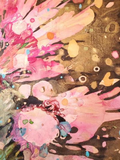 Lowell Boyers Nectar 2025 A Large Black And MultiColor Abstract Painting by Lowell Boyers
