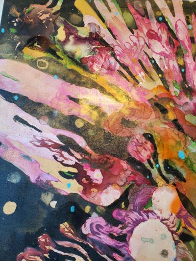 Lowell Boyers Nectar 2025 A Large Black And MultiColor Abstract Painting by Lowell Boyers