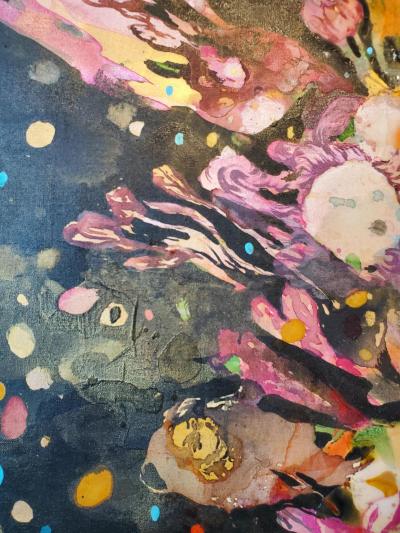 Lowell Boyers Nectar 2025 A Large Black And MultiColor Abstract Painting by Lowell Boyers