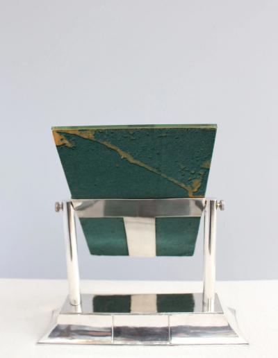 Luc Lanel Fine French Art Deco Wrought Fine French 1930s Silver Plated Table Mirror