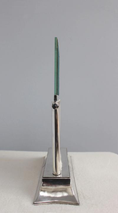 Luc Lanel Fine French Art Deco Wrought Fine French 1930s Silver Plated Table Mirror