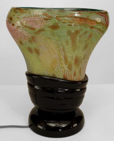 Luca Nichetto Italian 1960s Venetian Murano Glass Oval Shaped Table Lamp