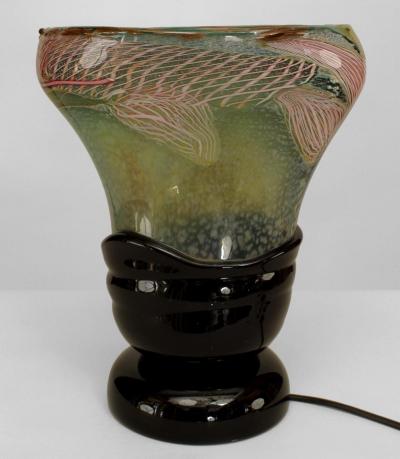 Luca Nichetto Italian 1960s Venetian Murano Glass Oval Shaped Table Lamp