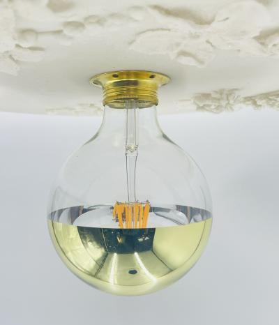 Luca for Fermaluce Cream Resin Brass Flush Mount Light Italy 2022 Labeled