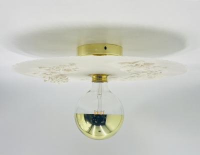 Luca for Fermaluce Cream Resin Brass Flush Mount Light Italy 2022 Labeled