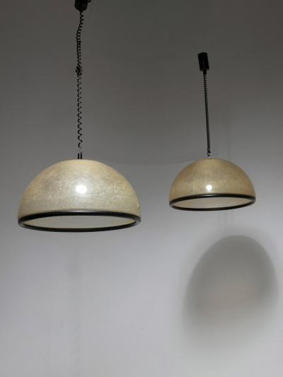 Luci Milano Pair of Large Fiberglass Pendant Lamps by Luci Milano