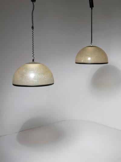 Luci Milano Pair of Large Fiberglass Pendant Lamps by Luci Milano