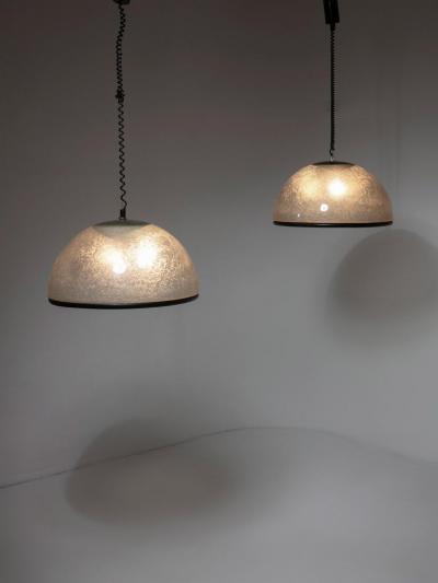 Luci Milano Pair of Large Fiberglass Pendant Lamps by Luci Milano
