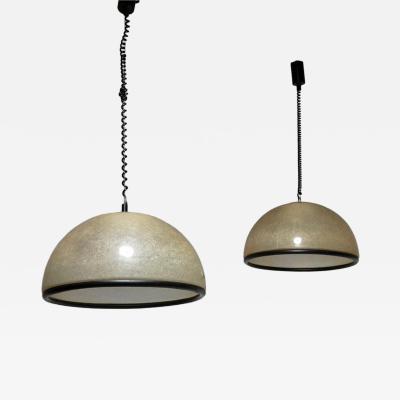 Luci Milano Pair of Large Fiberglass Pendant Lamps by Luci Milano