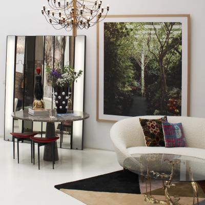 Luciano Bertoncini Luciano Bertoncini Gronda Modular Vertical Italian Mirror Wall Light 1970s