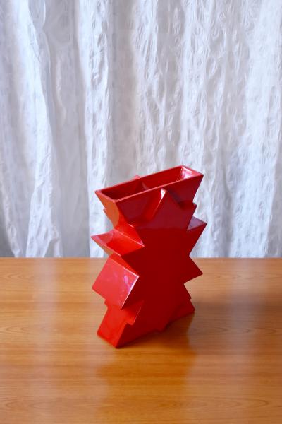 Luciano Florio Paccagnella Memphis Style Ceramic Vase ILIOS by Florio Keramia 1990s