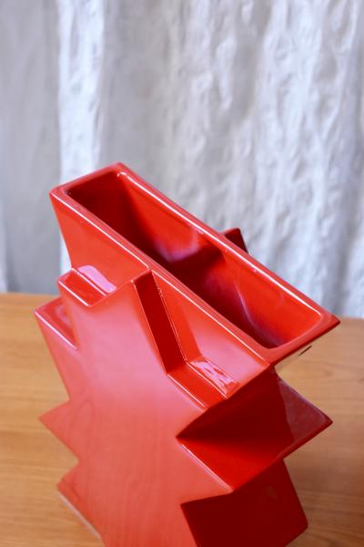 Luciano Florio Paccagnella Memphis Style Ceramic Vase ILIOS by Florio Keramia 1990s