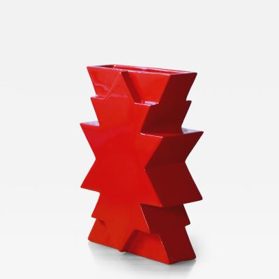 Luciano Florio Paccagnella Memphis Style Ceramic Vase ILIOS by Florio Keramia 1990s