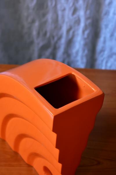 Luciano Florio Paccagnella Memphis Style Ceramic Vase Shell by Florio Keramia