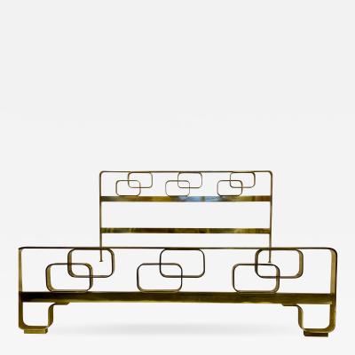 Luciano Frigerio 1970s Italian Solid Brass Bed By Luciano Frigerio
