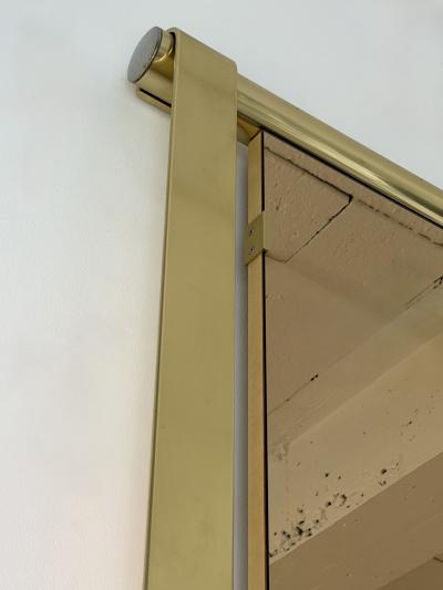 Luciano Frigerio Brass Mirror Pink Copper Glass by Luciano Frigerio Italy 1970s