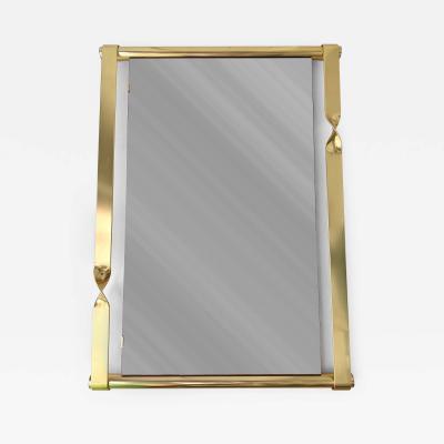 Luciano Frigerio Brass Mirror Pink Copper Glass by Luciano Frigerio Italy 1970s