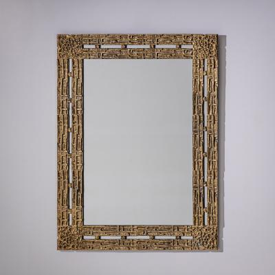 Luciano Frigerio Brass Mirror attributed to Luciano Frigerio Italy 1970s