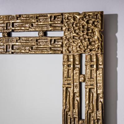 Luciano Frigerio Brass Mirror attributed to Luciano Frigerio Italy 1970s
