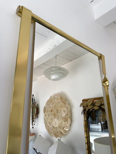 Luciano Frigerio Brass Mirror by Luciano Frigerio Italy 1970s