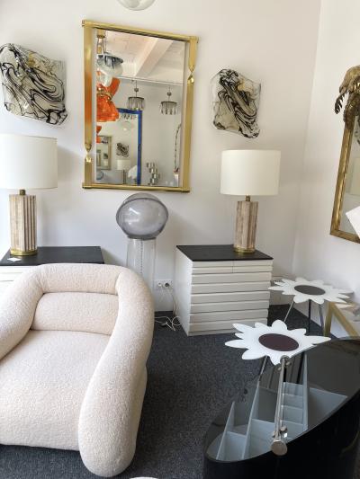 Luciano Frigerio Brass Mirror by Luciano Frigerio Italy 1970s