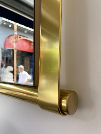Luciano Frigerio Brass Mirror by Luciano Frigerio Italy 1970s