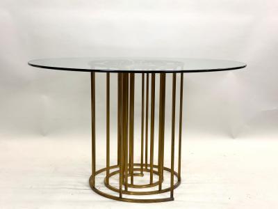 Luciano Frigerio Italian Midcentury Spiral Brass Dining CenterTable Base Luciano Frigerio 1970