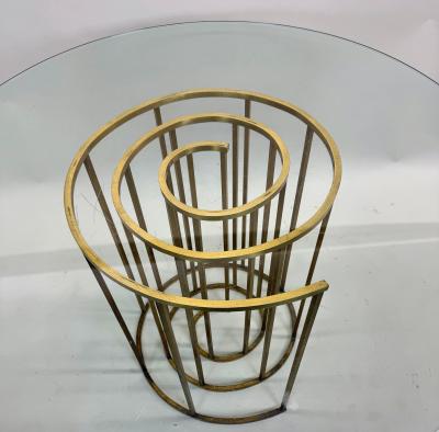 Luciano Frigerio Italian Midcentury Spiral Brass Dining CenterTable Base Luciano Frigerio 1970
