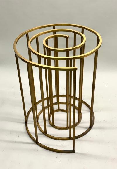 Luciano Frigerio Italian Midcentury Spiral Brass Dining CenterTable Base Luciano Frigerio 1970