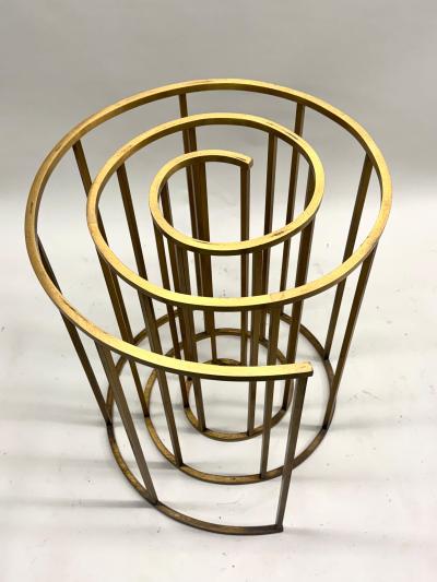 Luciano Frigerio Italian Midcentury Spiral Brass Dining CenterTable Base Luciano Frigerio 1970