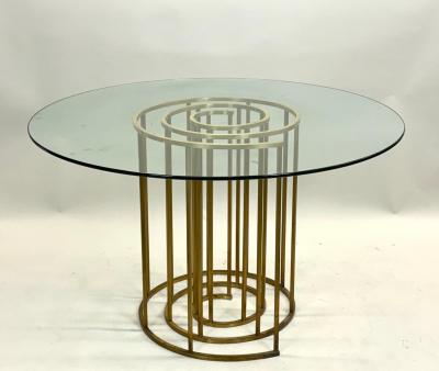 Luciano Frigerio Italian Midcentury Spiral Brass Dining CenterTable Base Luciano Frigerio 1970