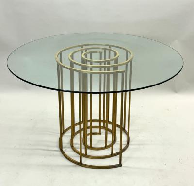 Luciano Frigerio Italian Midcentury Spiral Brass Dining CenterTable Base Luciano Frigerio 1970