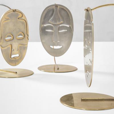 Luciano Frigerio Lidia Selva Le Maschere dOro Triptych for Luciano Frigerio 70s