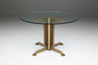Luciano Frigerio Luciano Frigerio Brass Cast Round Dining Table 1980s