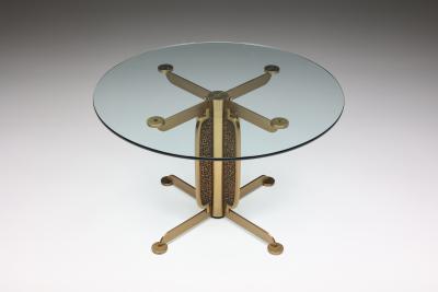 Luciano Frigerio Luciano Frigerio Brass Cast Round Dining Table 1980s