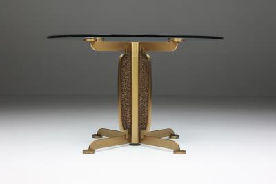 Luciano Frigerio Luciano Frigerio Brass Cast Round Dining Table 1980s