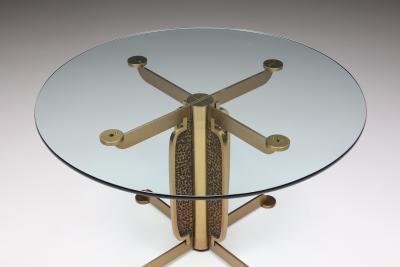 Luciano Frigerio Luciano Frigerio Brass Cast Round Dining Table 1980s