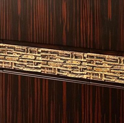 Luciano Frigerio Luciano Frigerio Macassar Ebony Credenza with Brass Relief 1970s