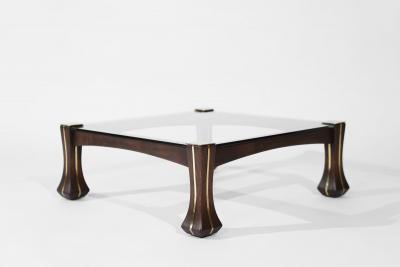 Luciano Frigerio Luciano Frigerio Mahogany and Brass Ussaro Coffee Table C 1970s