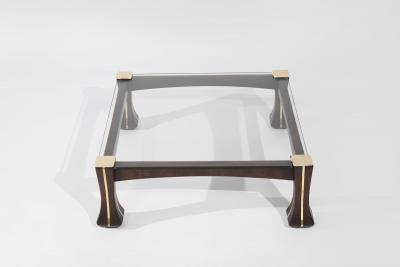 Luciano Frigerio Luciano Frigerio Mahogany and Brass Ussaro Coffee Table C 1970s